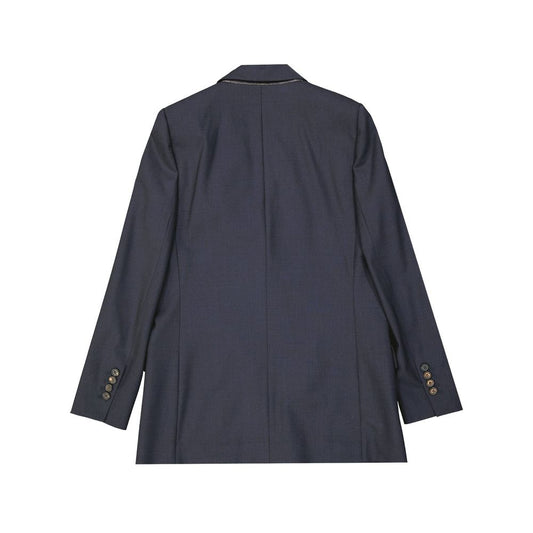 Brunello Cucinelli Blue Virgin Wool Coat