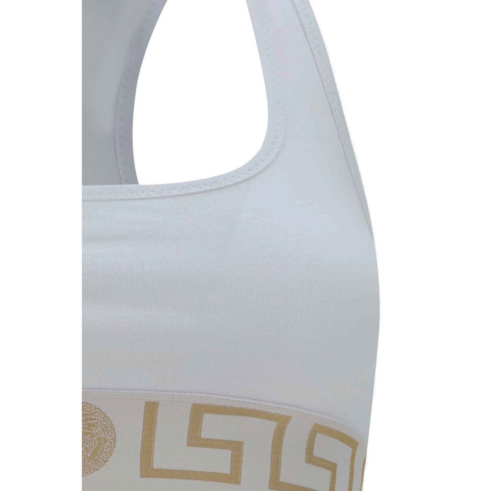 Versace White Cotton Sport Bra
