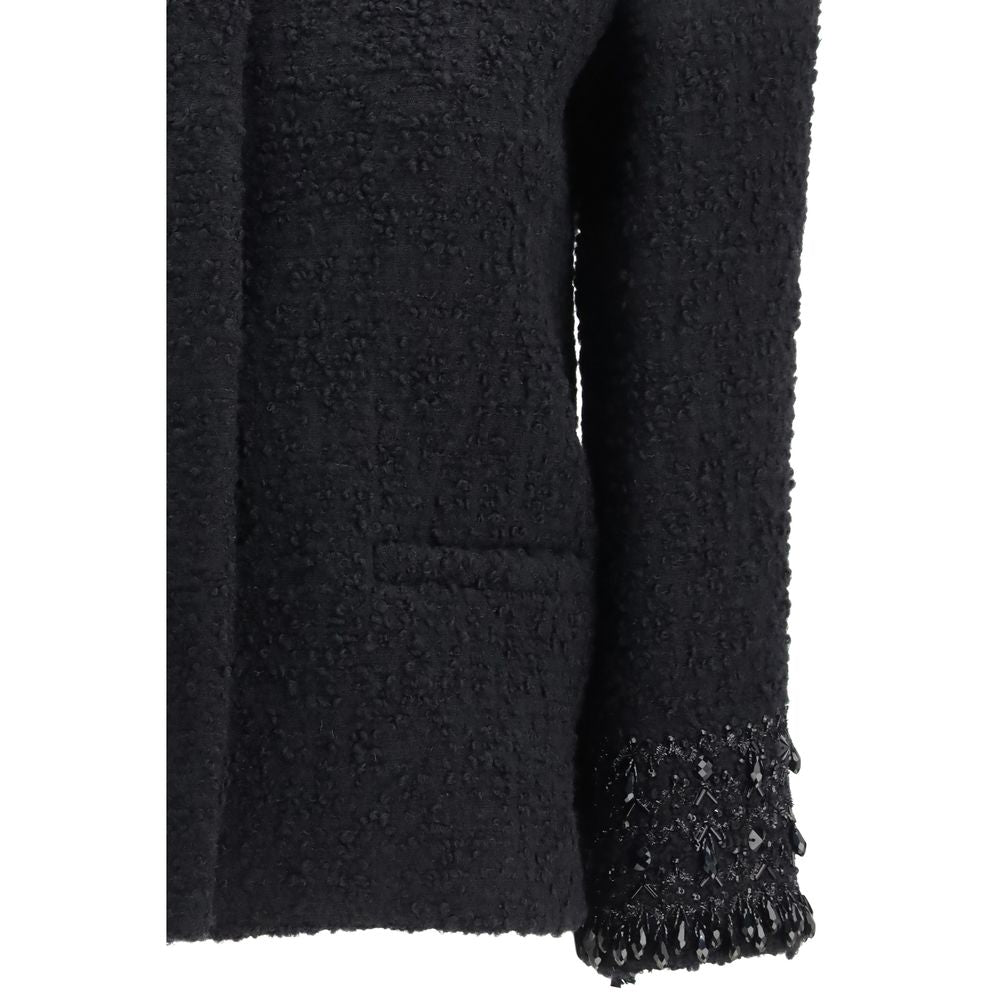 Valentino Black Wool Biker Jacket