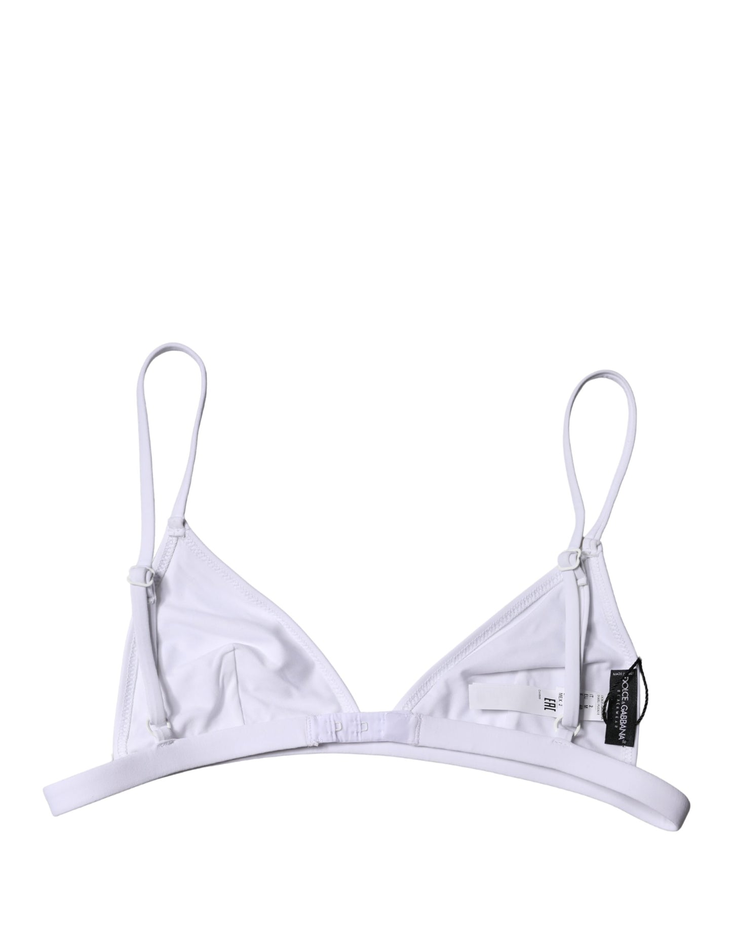 Dolce & Gabbana Top White Nylon Triangle Swimwear Beachwear Bikini