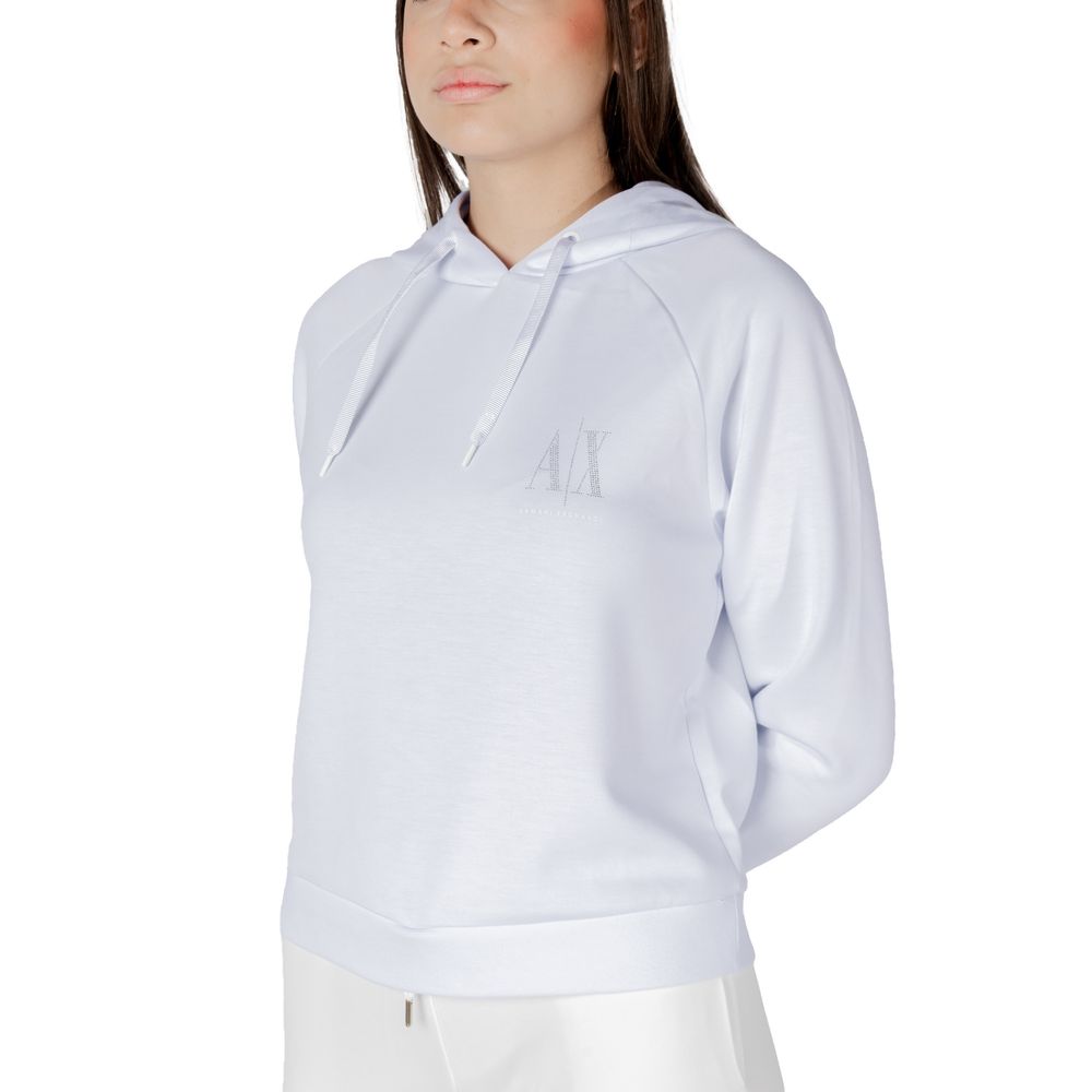 Armani Exchange White Viscose Hoodie
