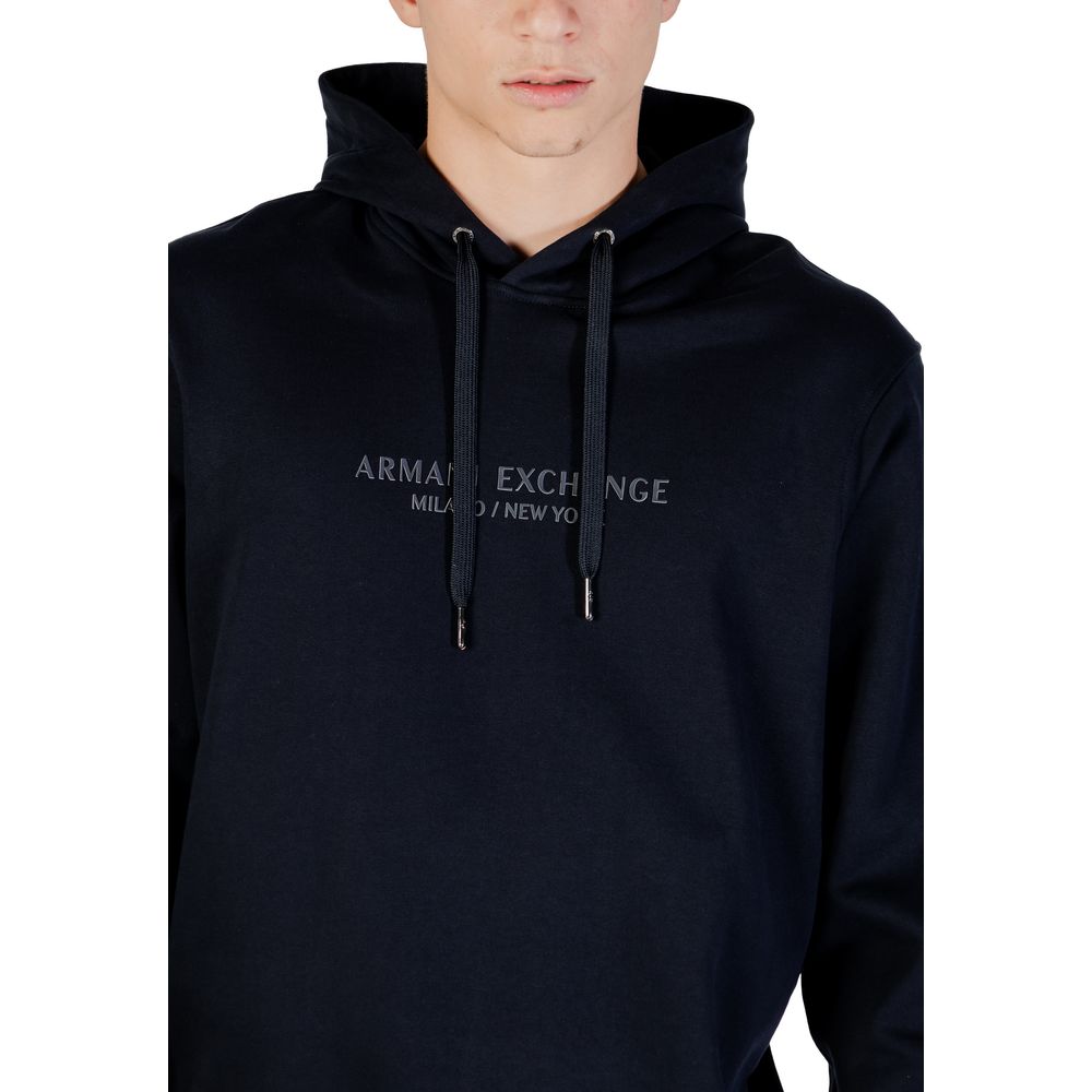 Armani Exchange Blue Cotton Hoodie