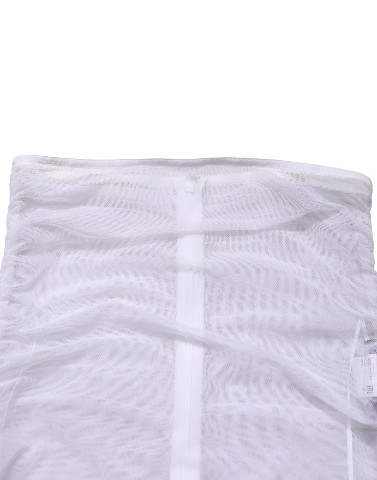 Dolce & Gabbana White Sheer Nylon Stretch Sheath Maxi Dress