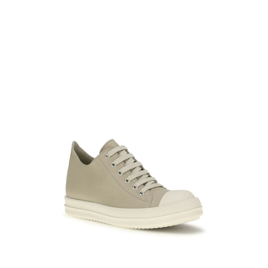 Rick Owens Beige Calf Leather Bos Taurus Low Top Sneakers