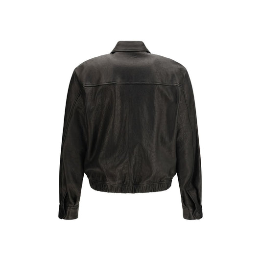 Saint Laurent Black Lamb Ovis Aries Aries Leather Jacket