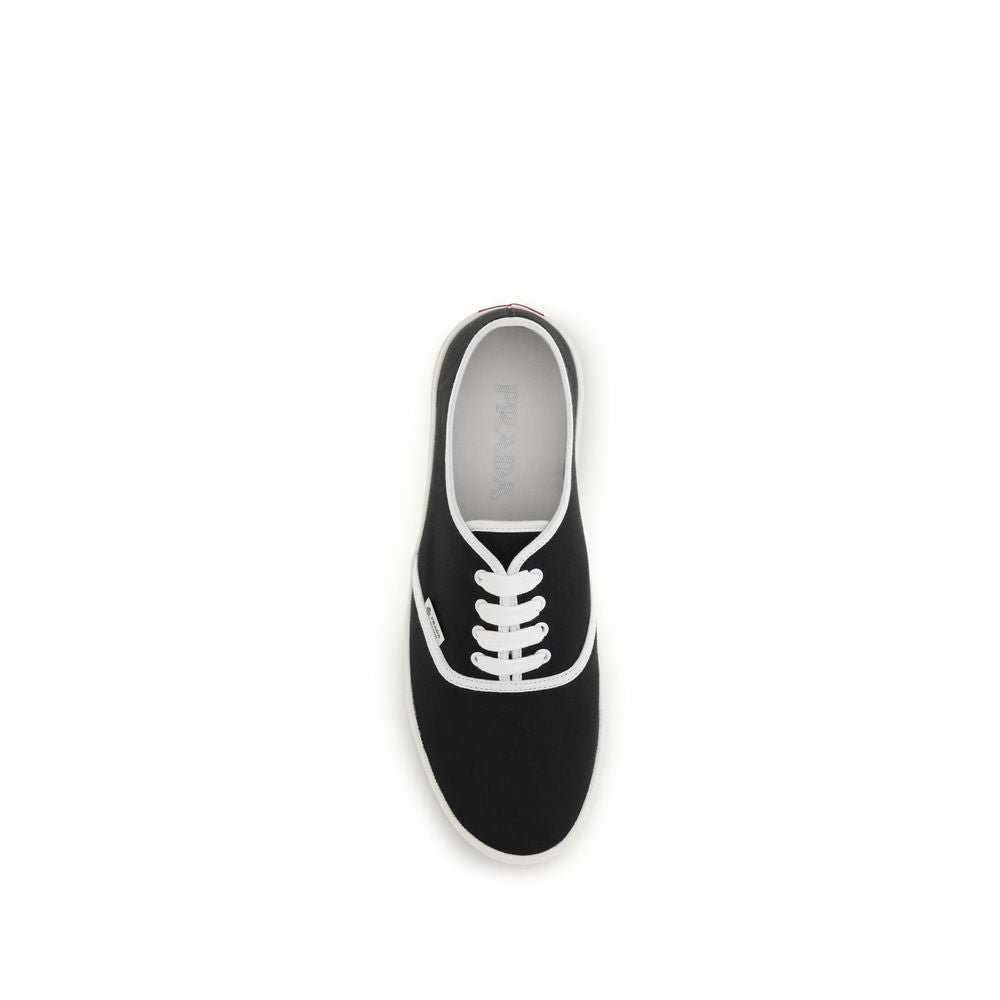 Prada Black Cotton Low Top Sneakers