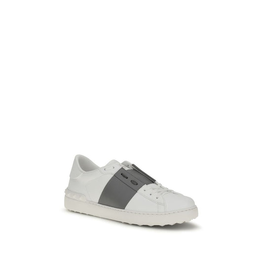 Valentino Garavani White Calf Leather Bos Taurus Low Top Sneakers