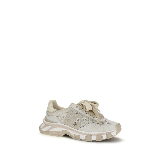 Dolce & Gabbana Beige Polyamide Low Top Sneakers