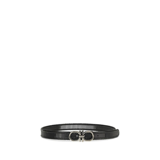 Ferragamo Black Calf Leather Bos Taurus Regular Belt