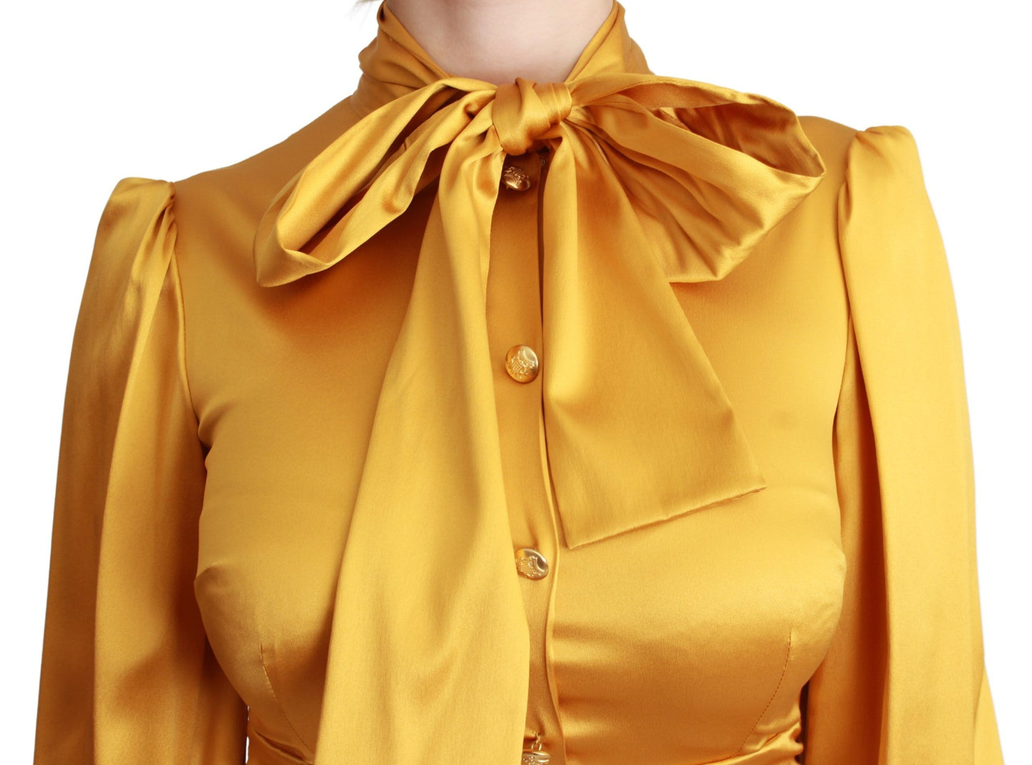 Dolce & Gabbana Yellow Silk Stretch Sheath Bodycon Mini Dress