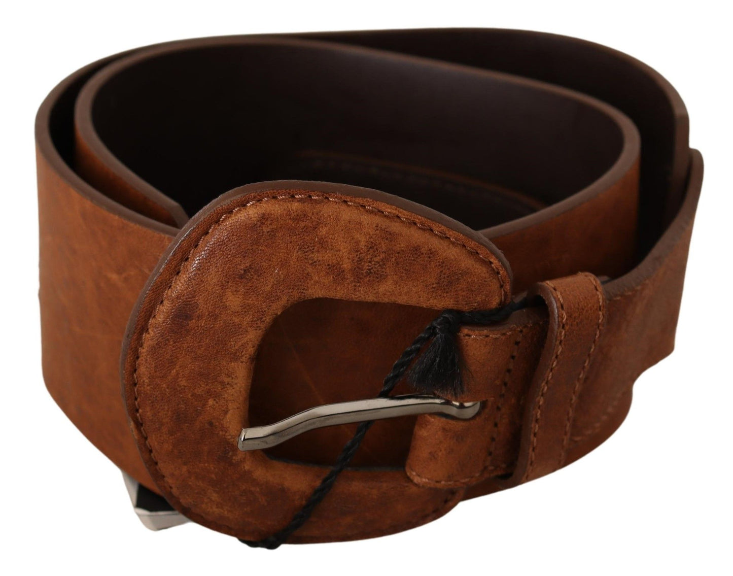 Costume National Brown Leather Fashion Waist Buckle Belt