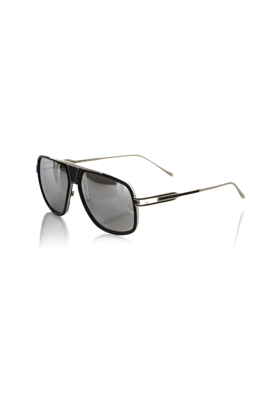 Frankie Morello Black Metallic Fibre Men Sunglass
