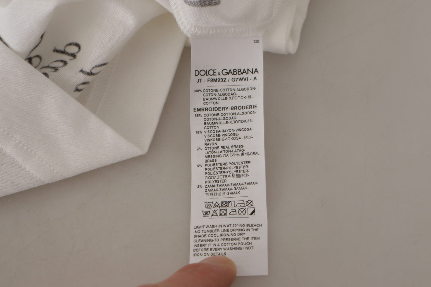 Dolce & Gabbana White Black Roses Crewneck Cotton T-shirt