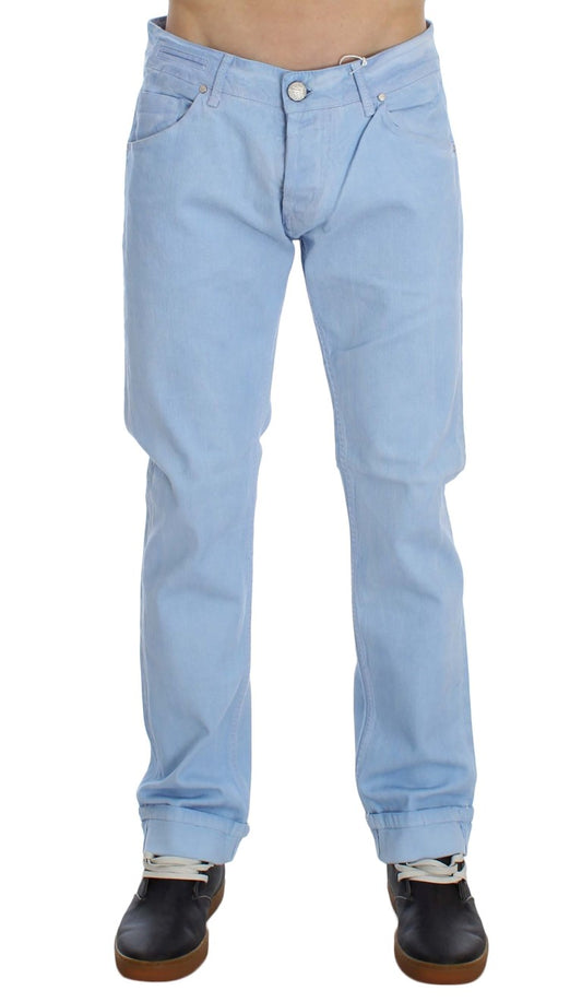Acht Blue Cotton Stretch Low Waist Fit Jeans