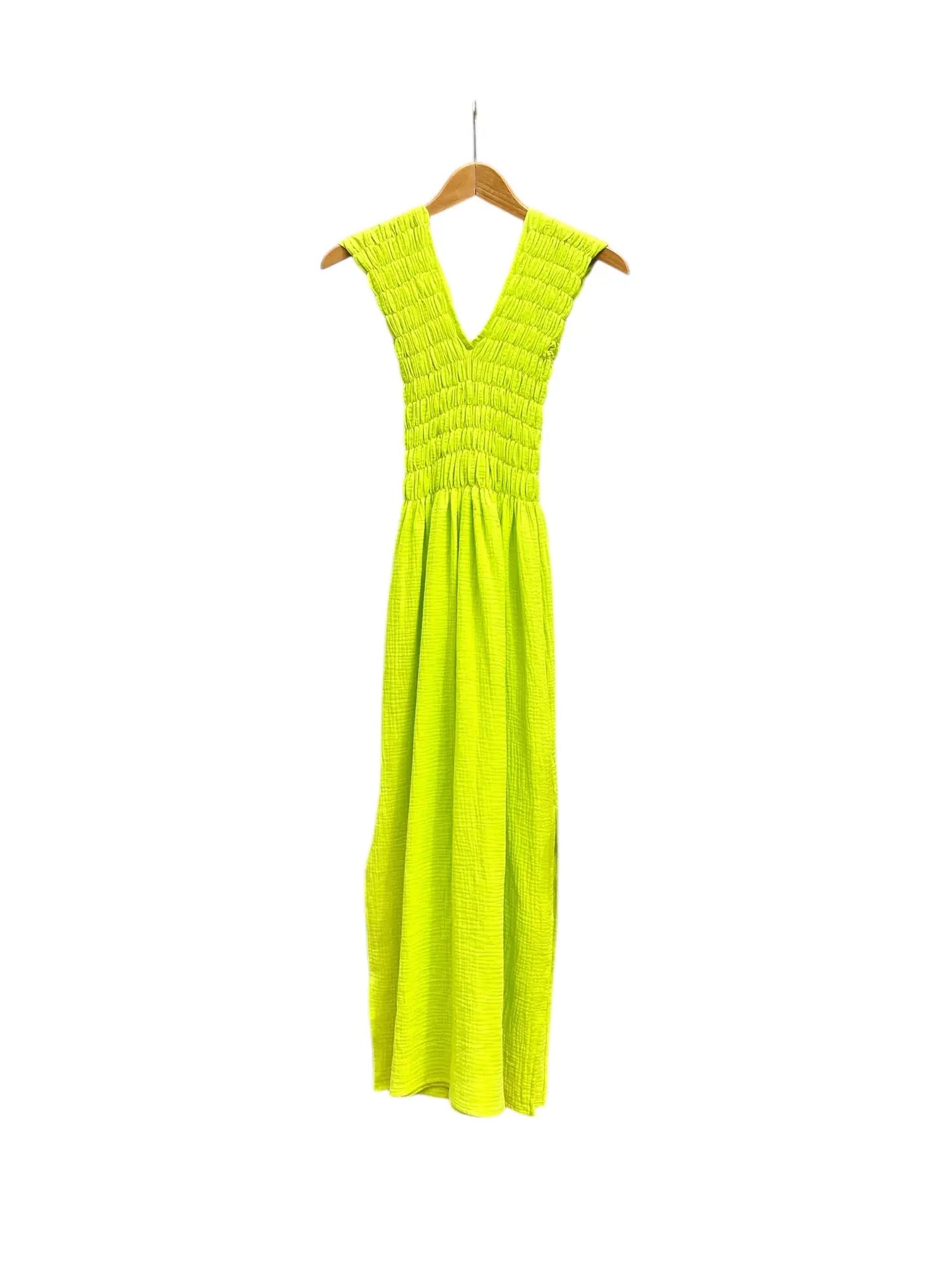 736 Albazer Gathered V-Neck Dress in Dark Henna Organic Cotton