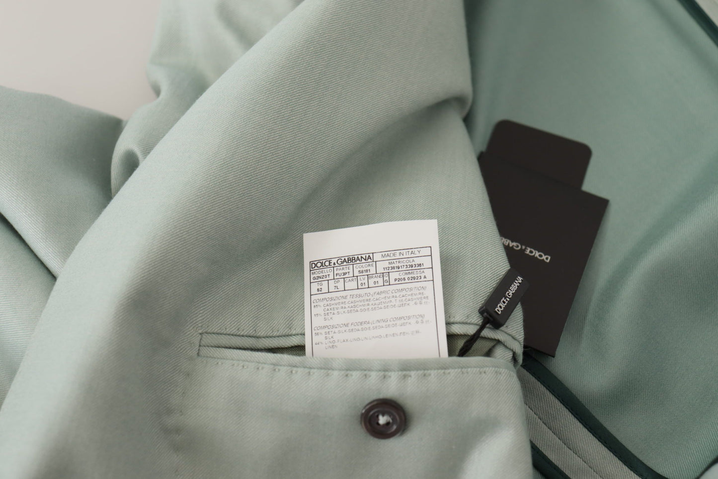 Dolce & Gabbana Green Cashmere Jacket Blazer Jacket