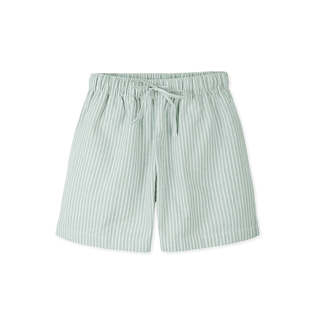 Women's Organic Cotton Pyjama Shorts Sage Stripes