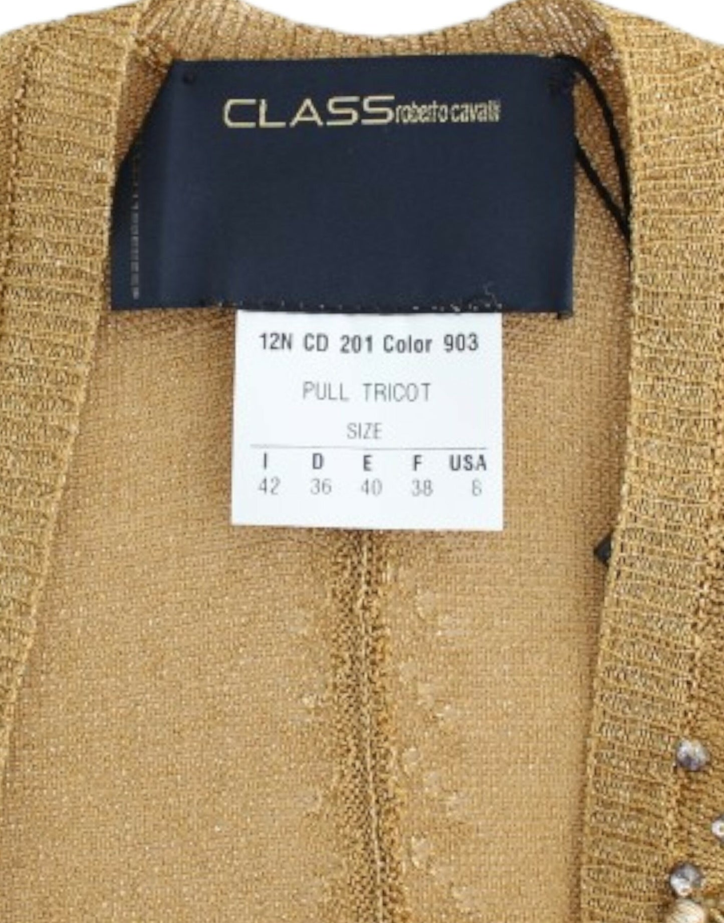 Cavalli Gold embellished gold shrug