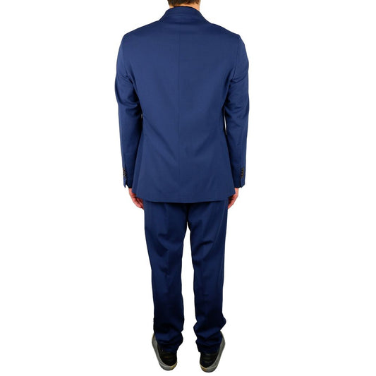 Aquascutum Blue Wool Men Suit