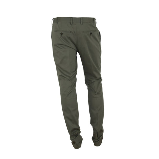 Made in Italy Green Cotton Men's Trouser