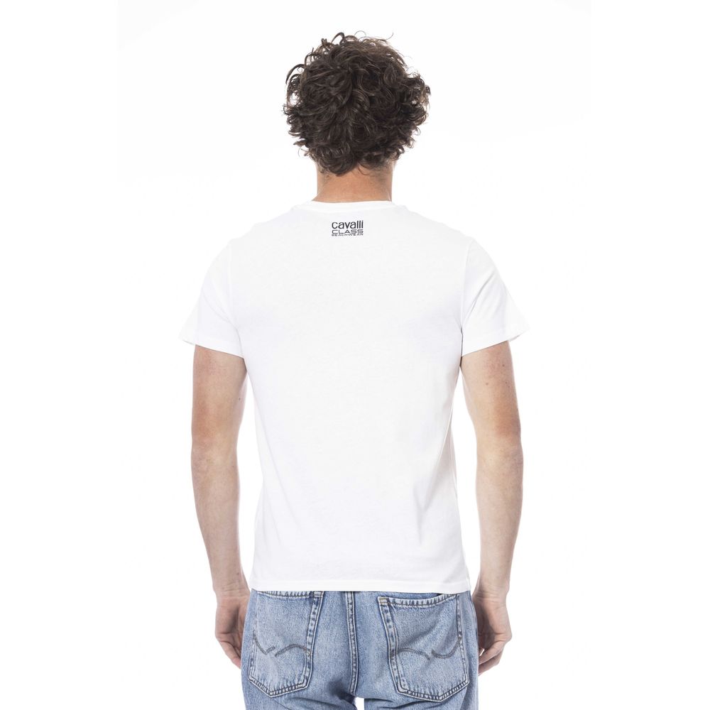 Cavalli Class White Cotton Men's T-Shirt