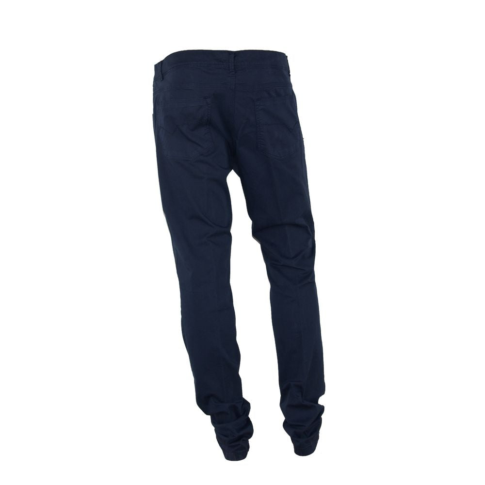 Made in Italy Blue Cotton Men's Trouser