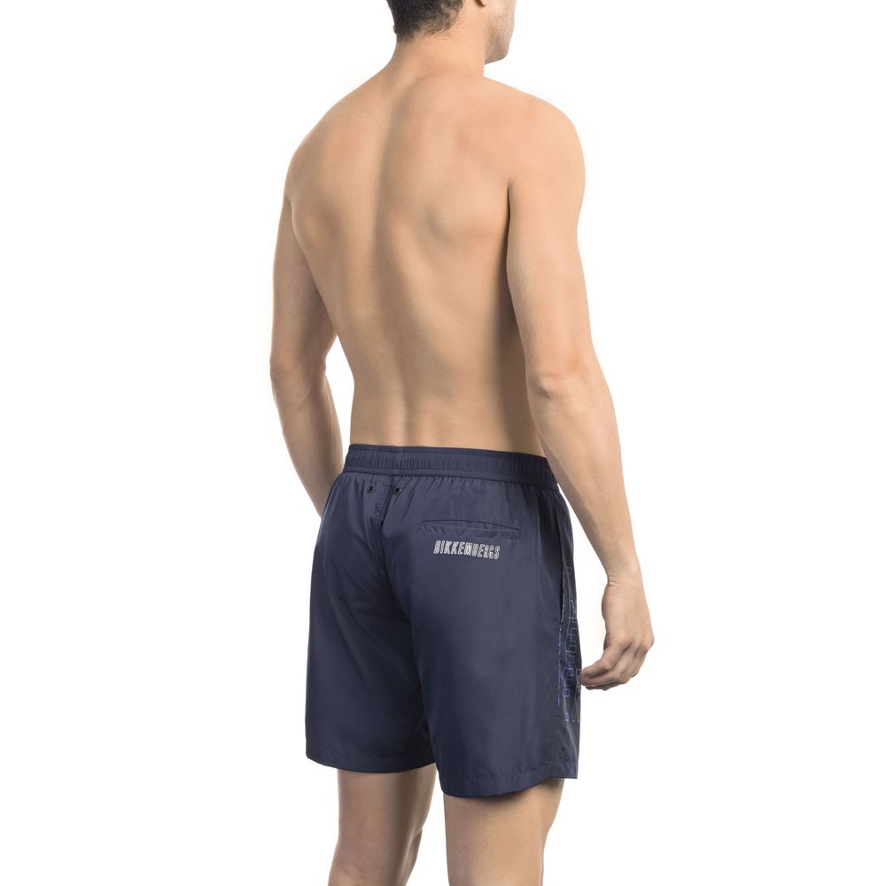 Bikkembergs Blue Polyester Men Swim Shorts