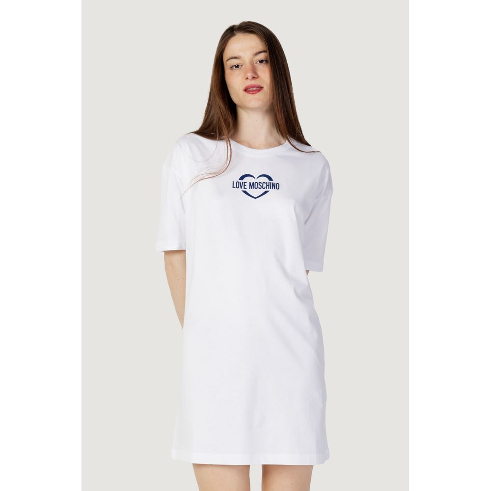Love Moschino White Cotton Short Dress