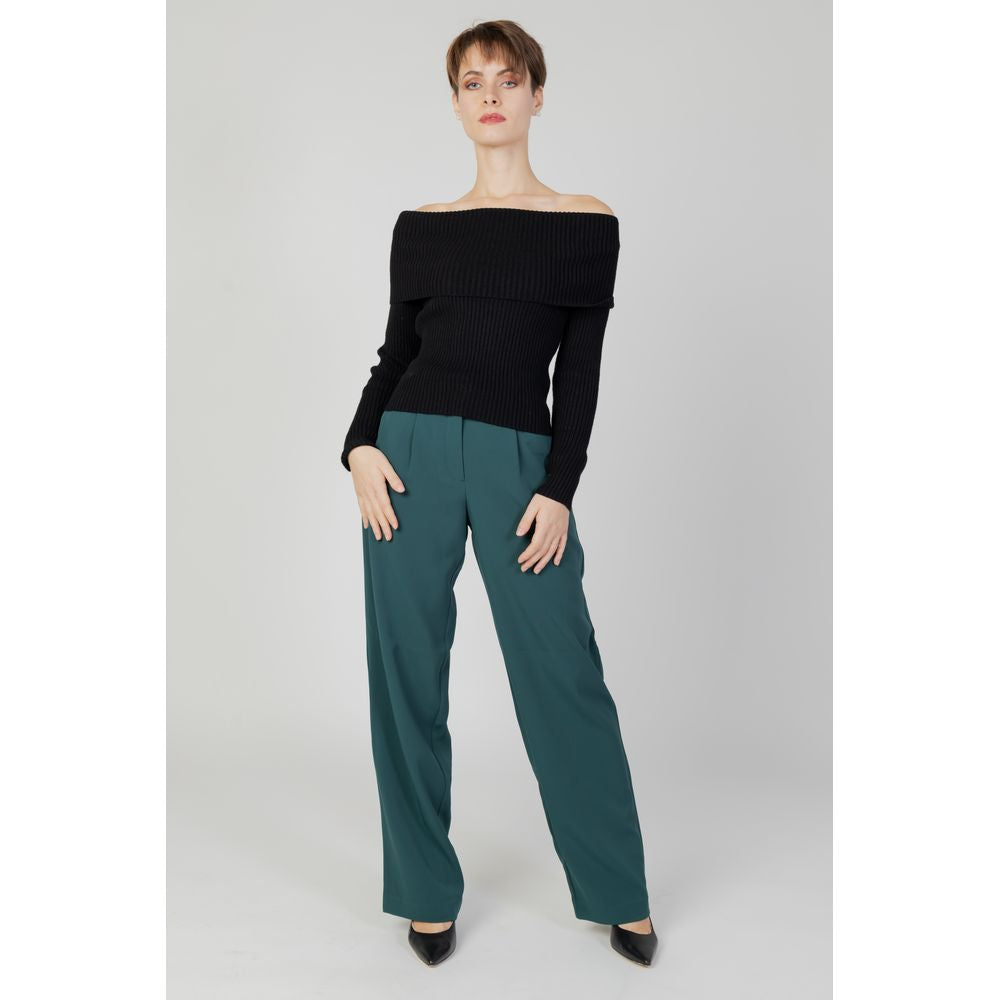 Vila Clothes Bicolor Recycled Polyester Flared Pants
