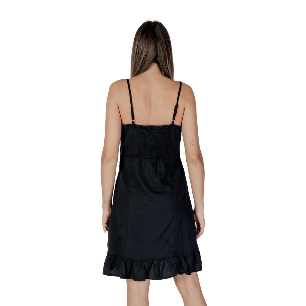 B.Young Black Linen Midi Dress
