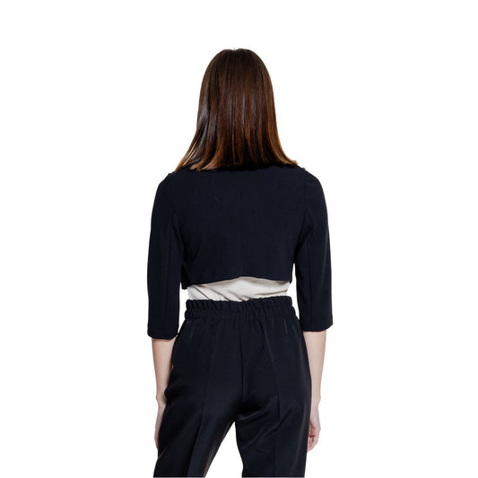 Rinascimento Black Polyester Sleeveless Jacket