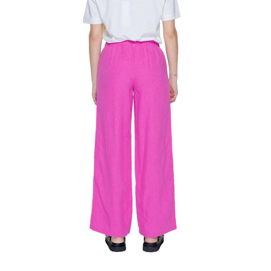Only Pink Linen Casual Pants