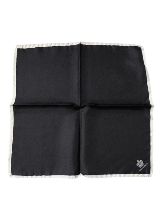 Dolce & Gabbana Black Crown Logo Square Handkerchief Scarf