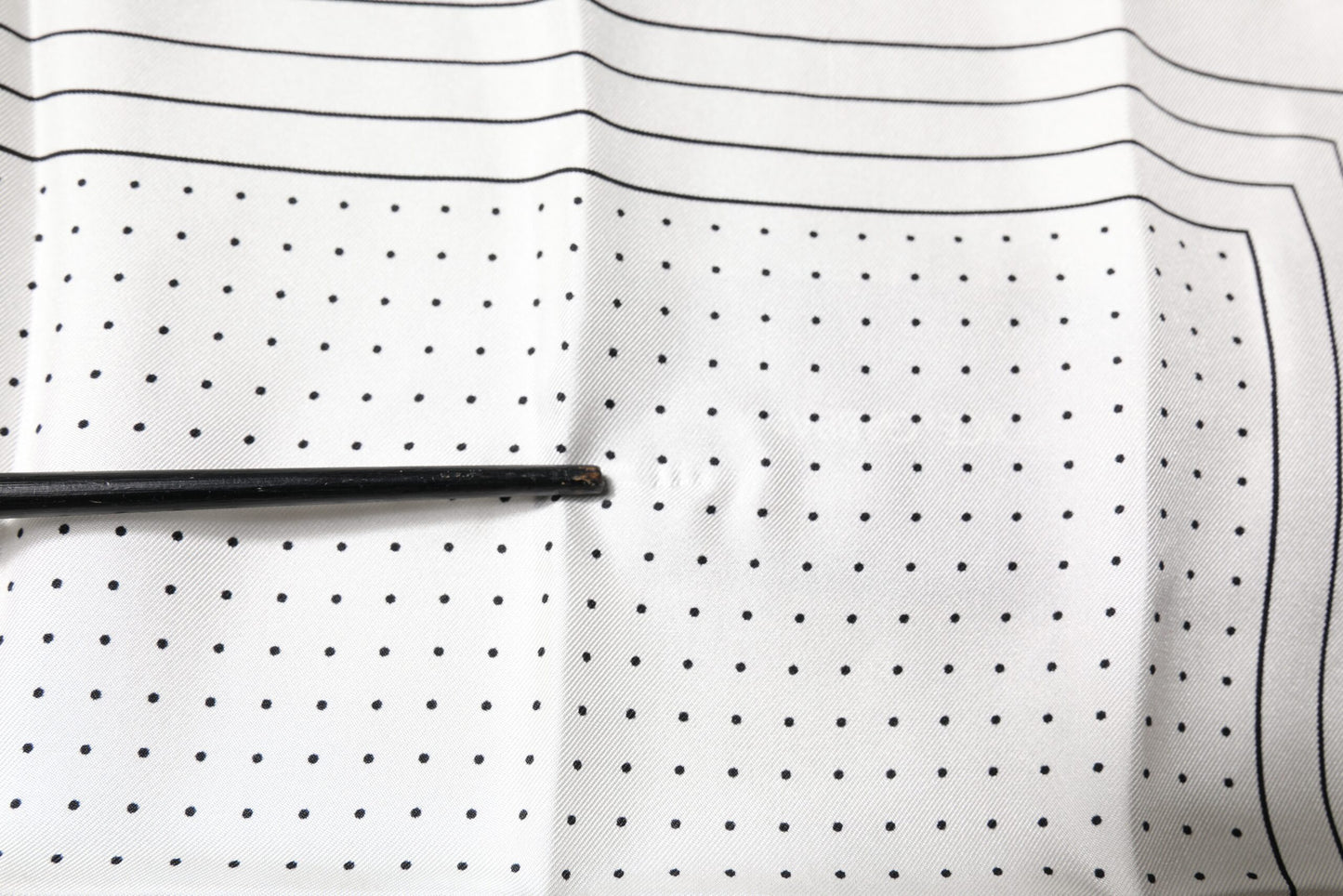 Dolce & Gabbana White Polka Dots Square Handkerchief Scarf