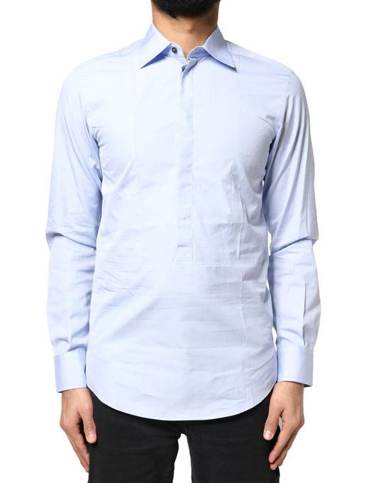 Dolce & Gabbana Light Blue Cotton Long Sleeves Dress Shirt