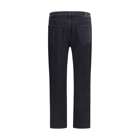 Saint Laurent Black Cotton Straight-Leg Jeans