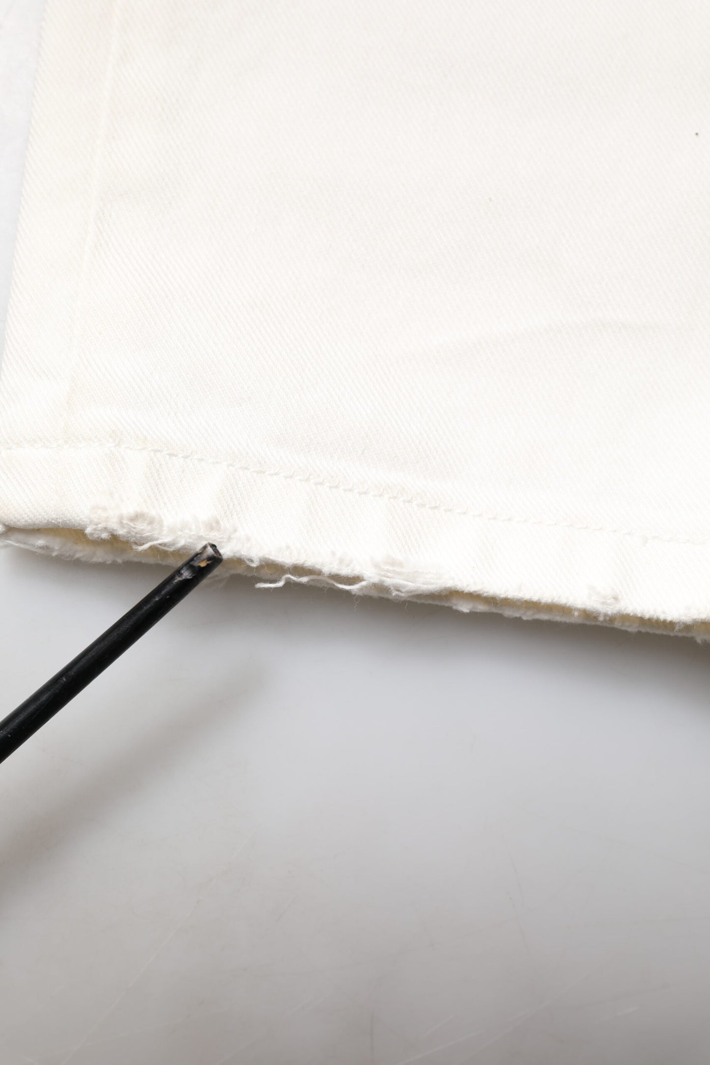 Dolce & Gabbana White Tattered Graffiti Skinny Denim Jeans