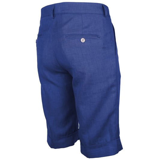 Made in Italy Blue Linen Short