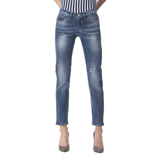 Frankie Morello Blue Other Fibres Women Jeans