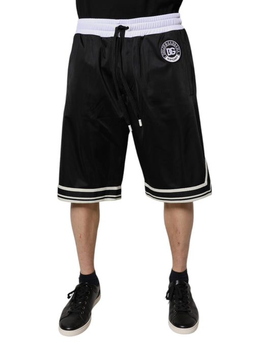 Dolce & Gabbana Black White Men Bermuda Sweatshorts Shorts