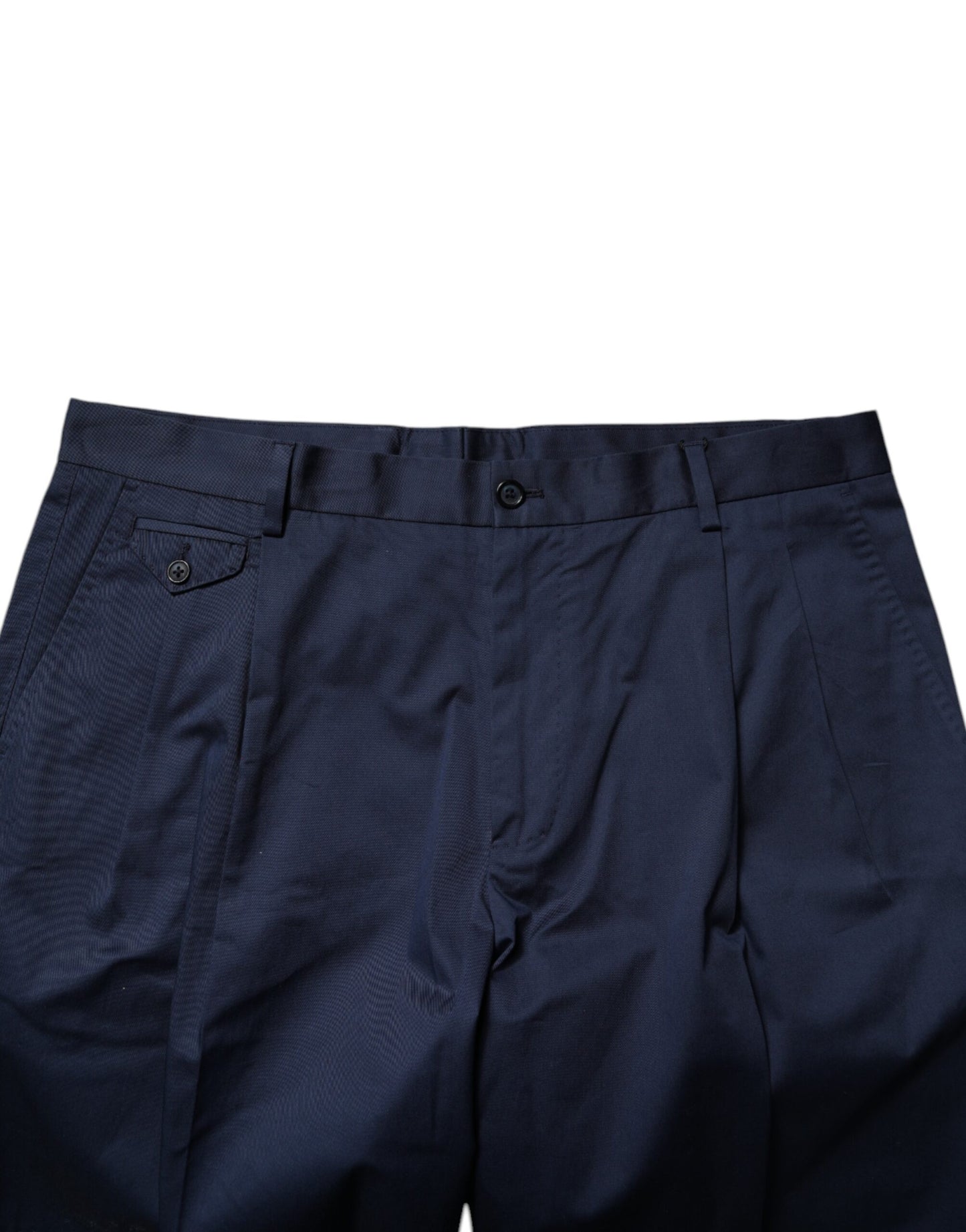 Dolce & Gabbana Dark Blue Cotton Mid Waist Men Bermuda Shorts
