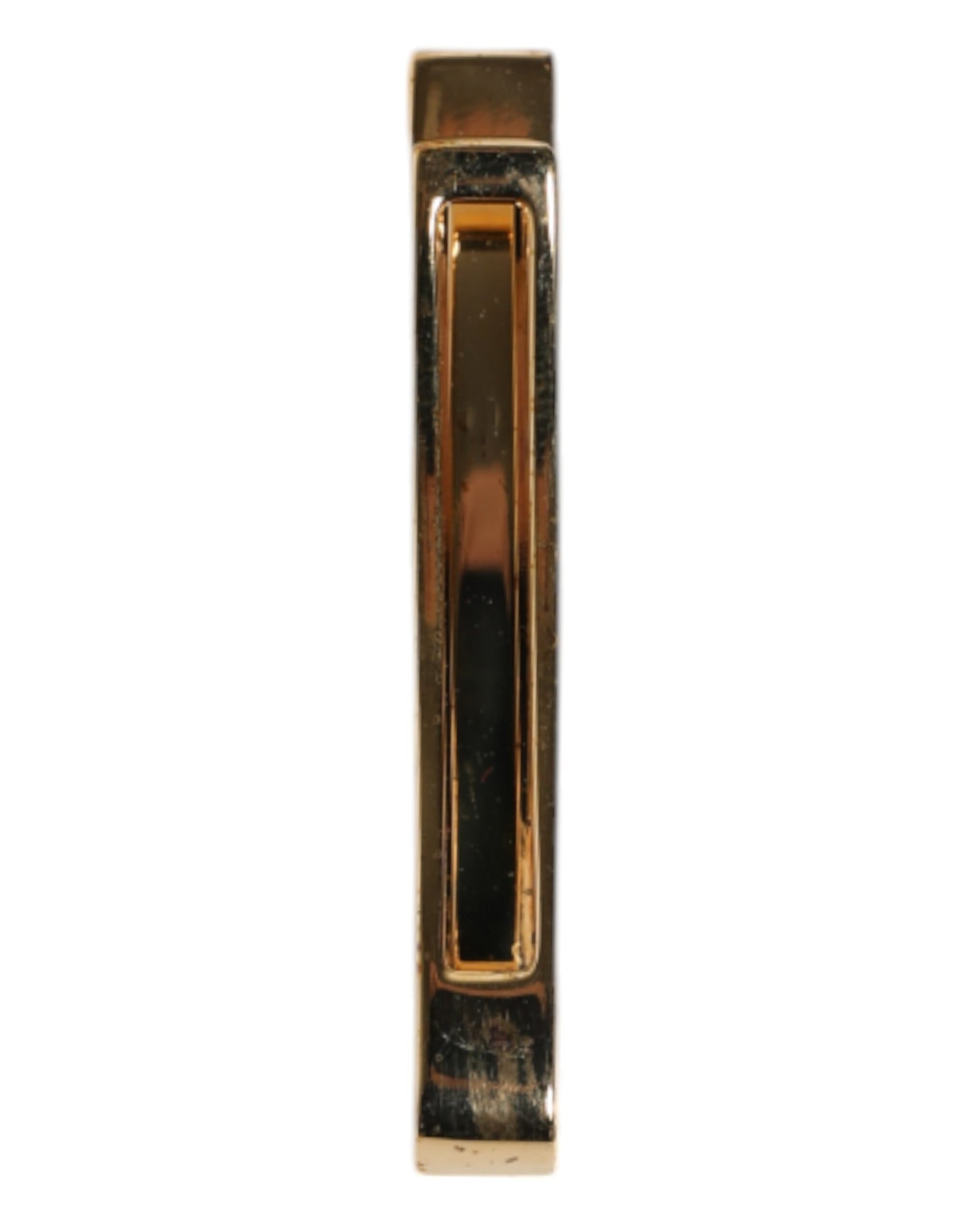 Dolce & Gabbana Gold Tone Brass Crystal Branded Accessory Tie Clip Bar