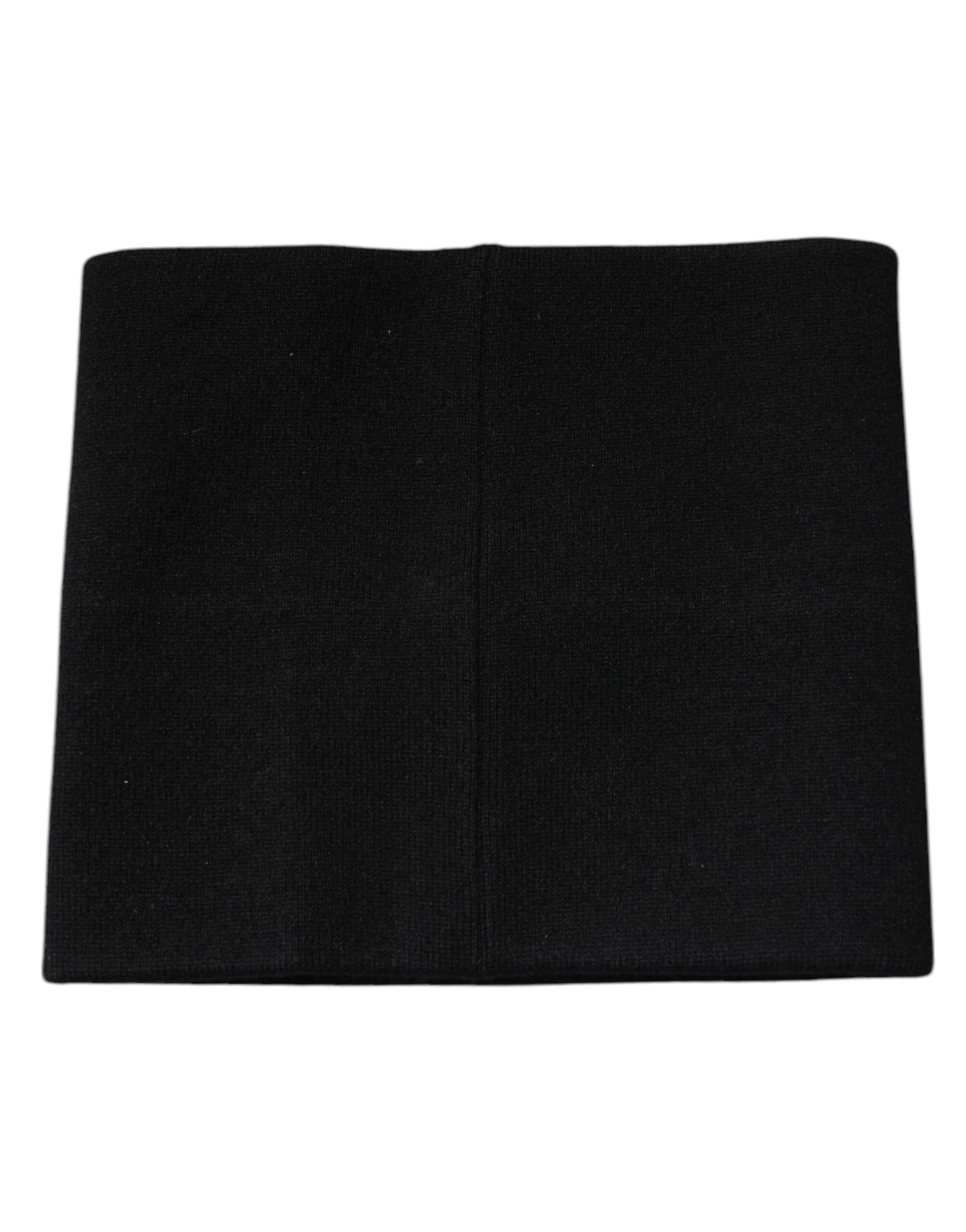 Dolce & Gabbana Black Cashmere Knitted Square Handkerchief Scarf