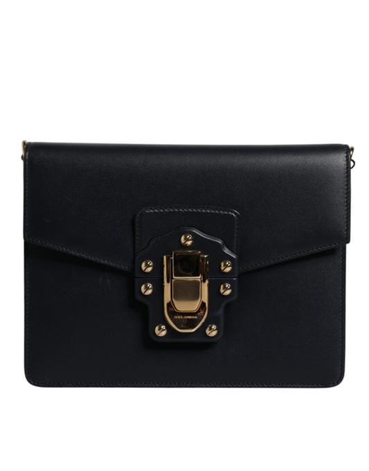 Dolce & Gabbana Black Calfskin Leather Shoulder Strap Bag