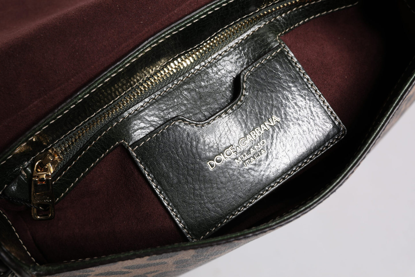 Dolce & Gabbana Black Brown Leopard Leather Shoulder Strap Bag