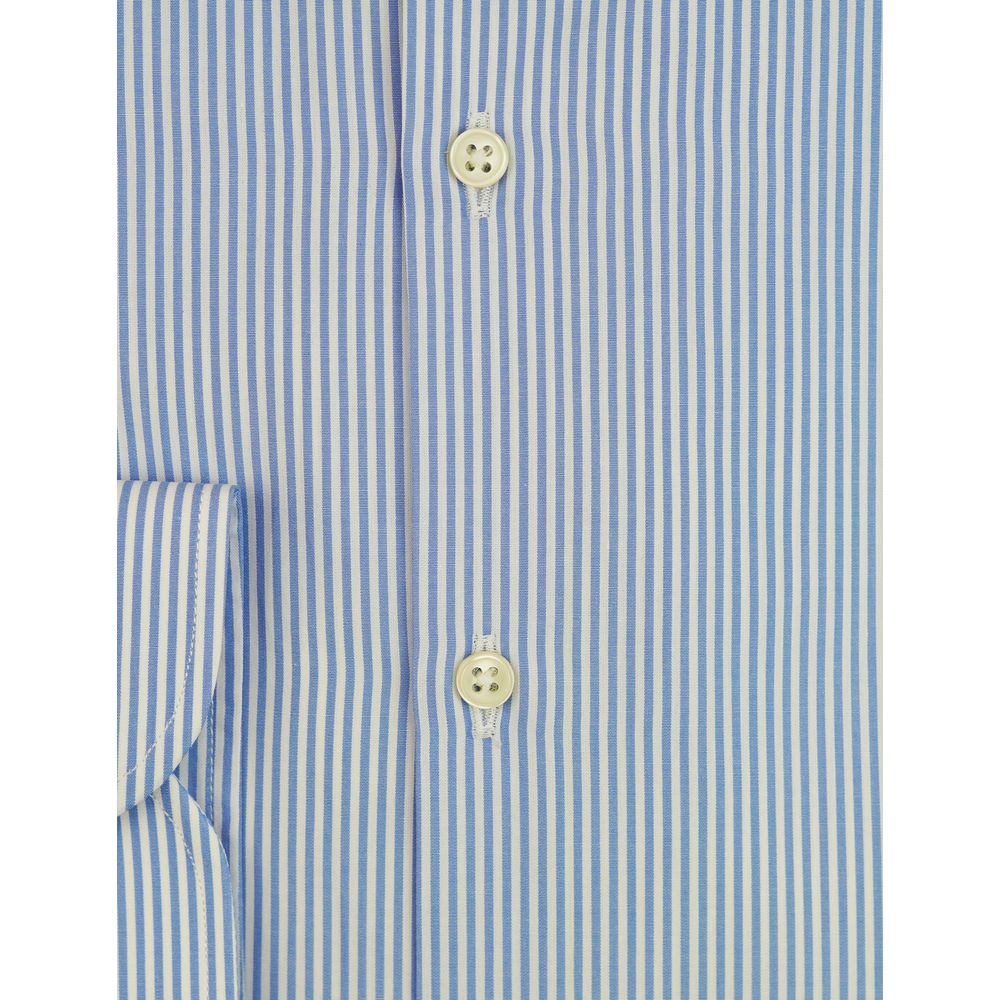 Bagutta Light Blue Cotton Men Shirt