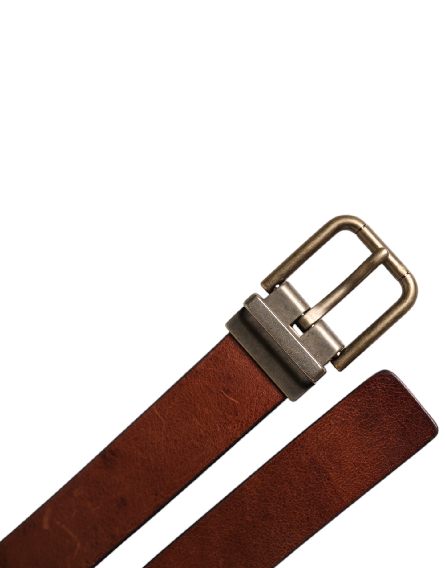 Dolce & Gabbana Brown Leather Metal Buckle Classic Belt