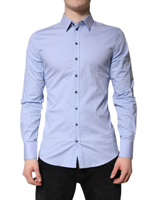Dolce & Gabbana Light Blue Cotton SICILIA Dress Formal Shirt