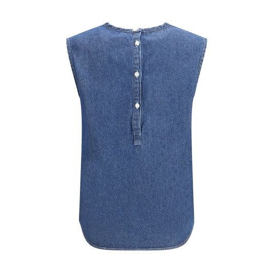 Deperlu Blue Cotton Top