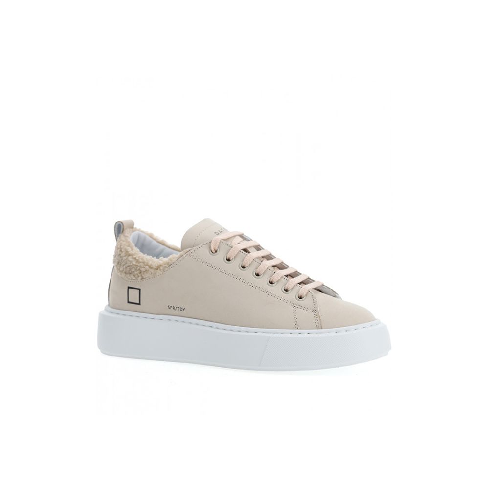 D.A.T.E Beige Leather Sneaker